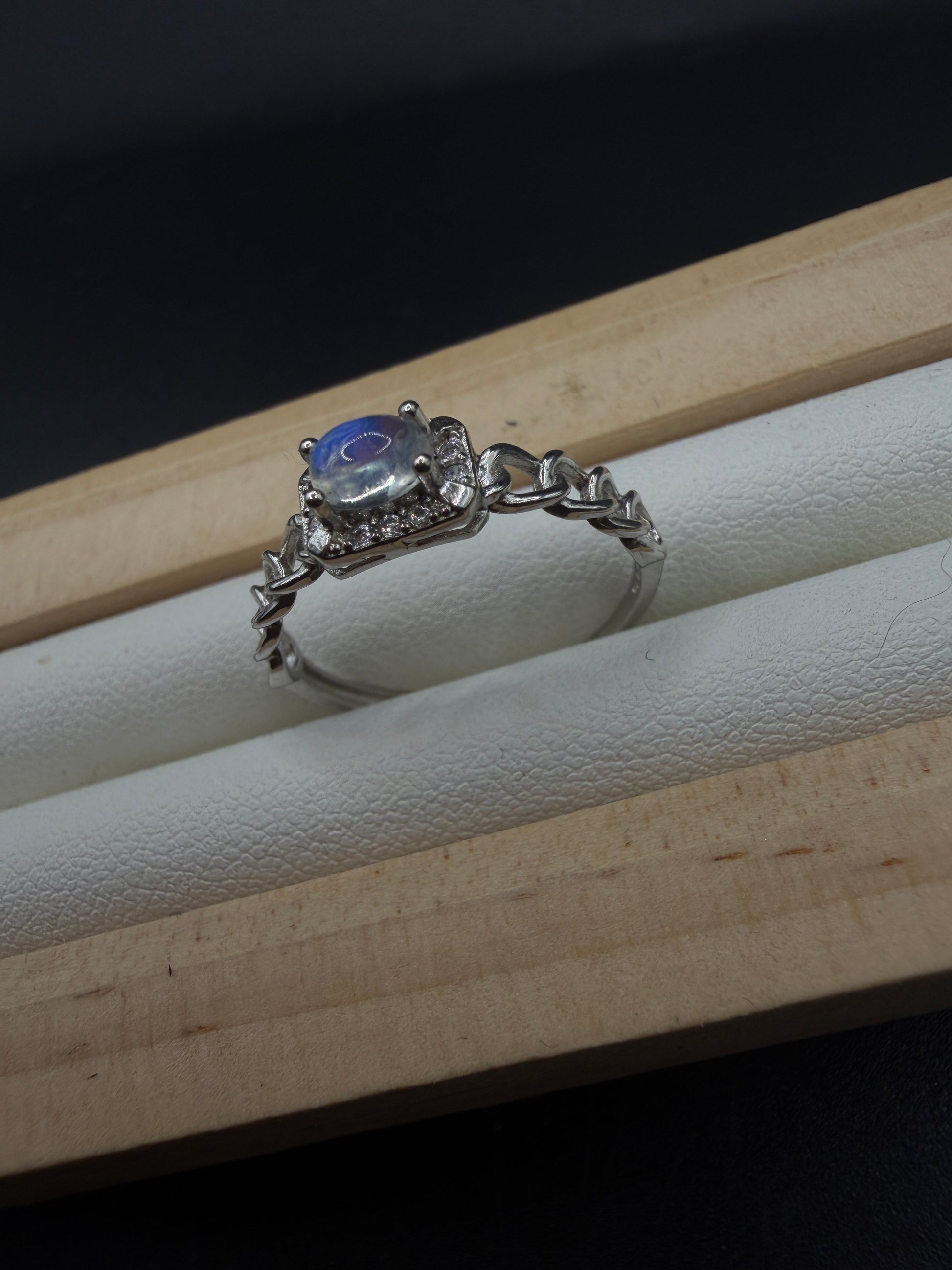 Moonstone S925 Adjustable Ring