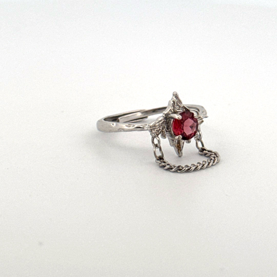Garnet S925 Adjustable Ring
