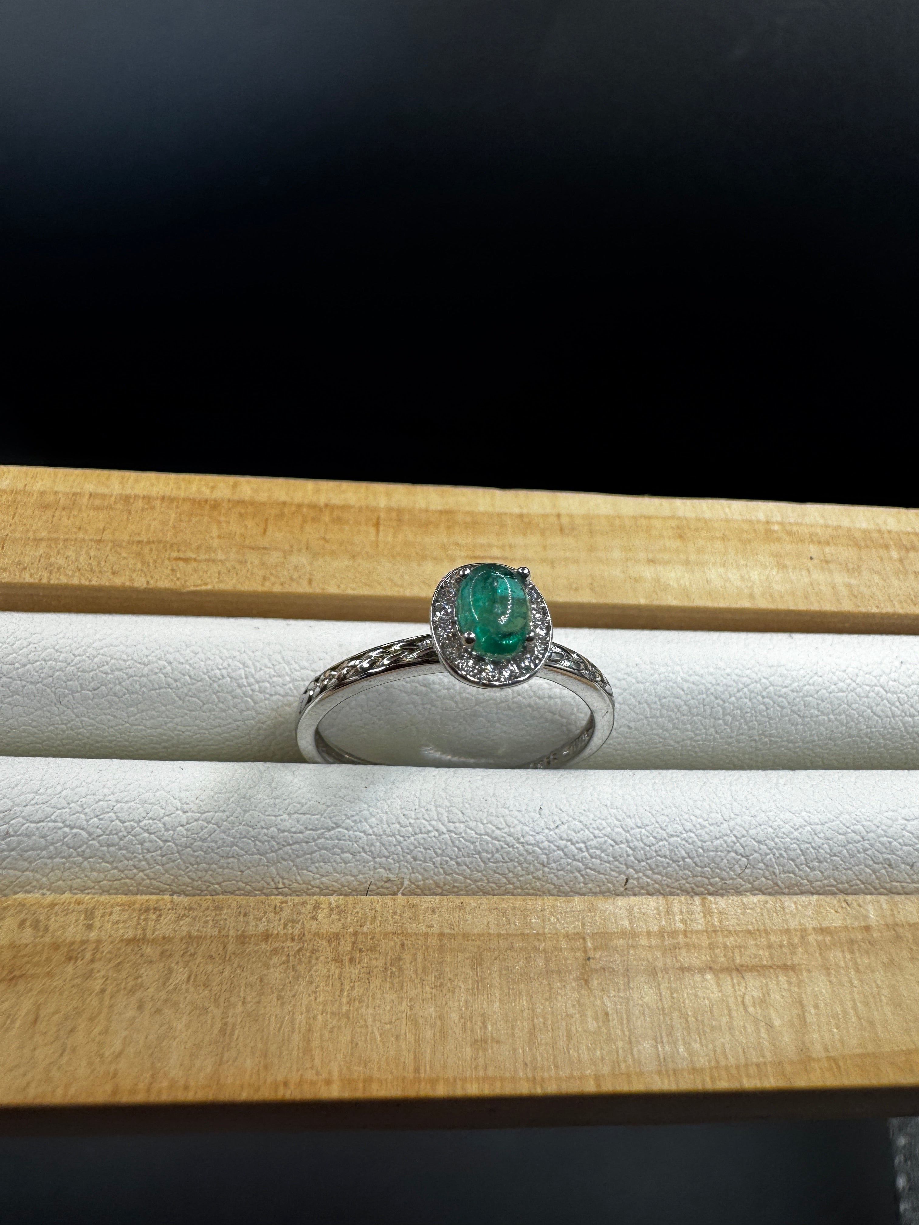 Emerald S925 Adjustable Ring