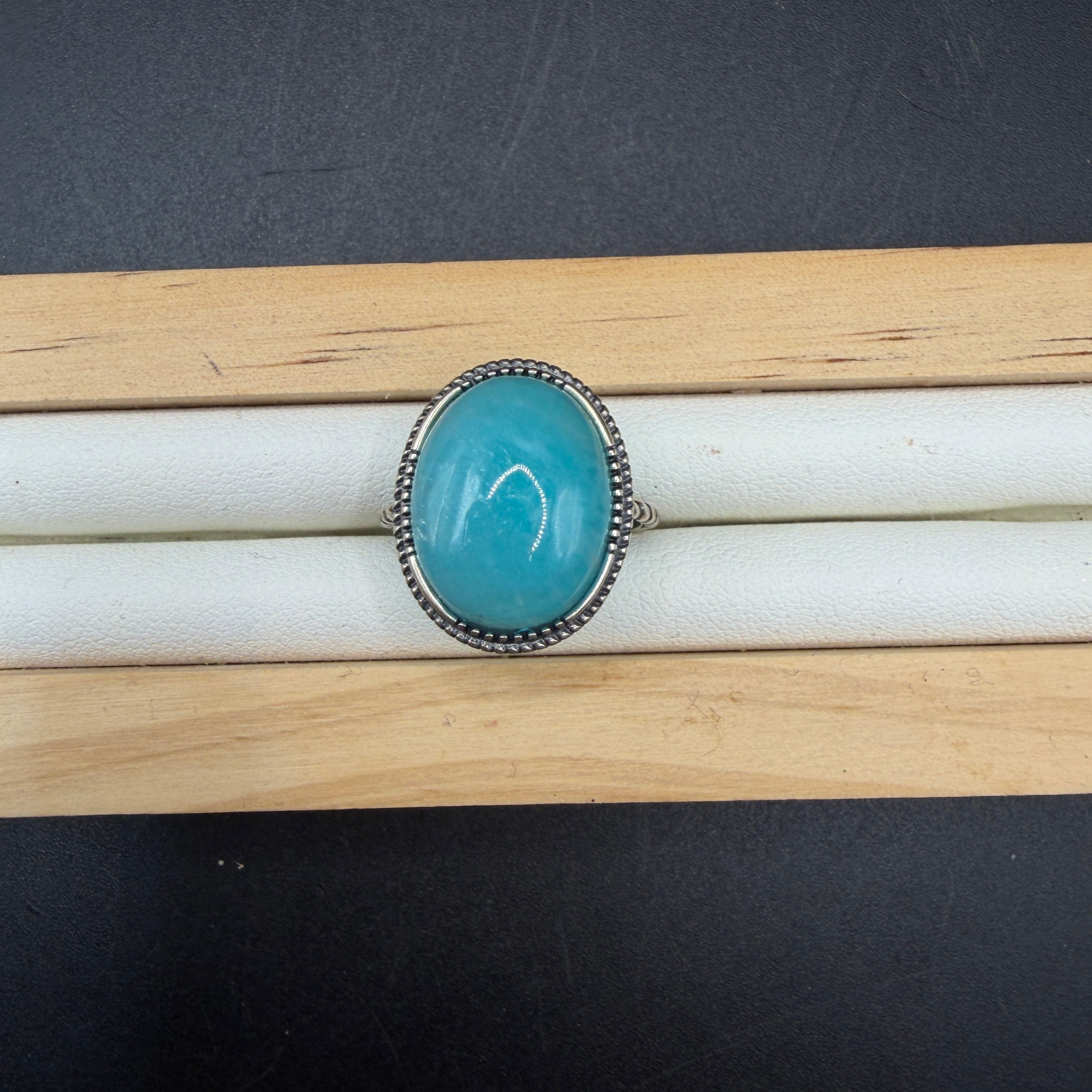 Amazonite S925 Adjustable Ring