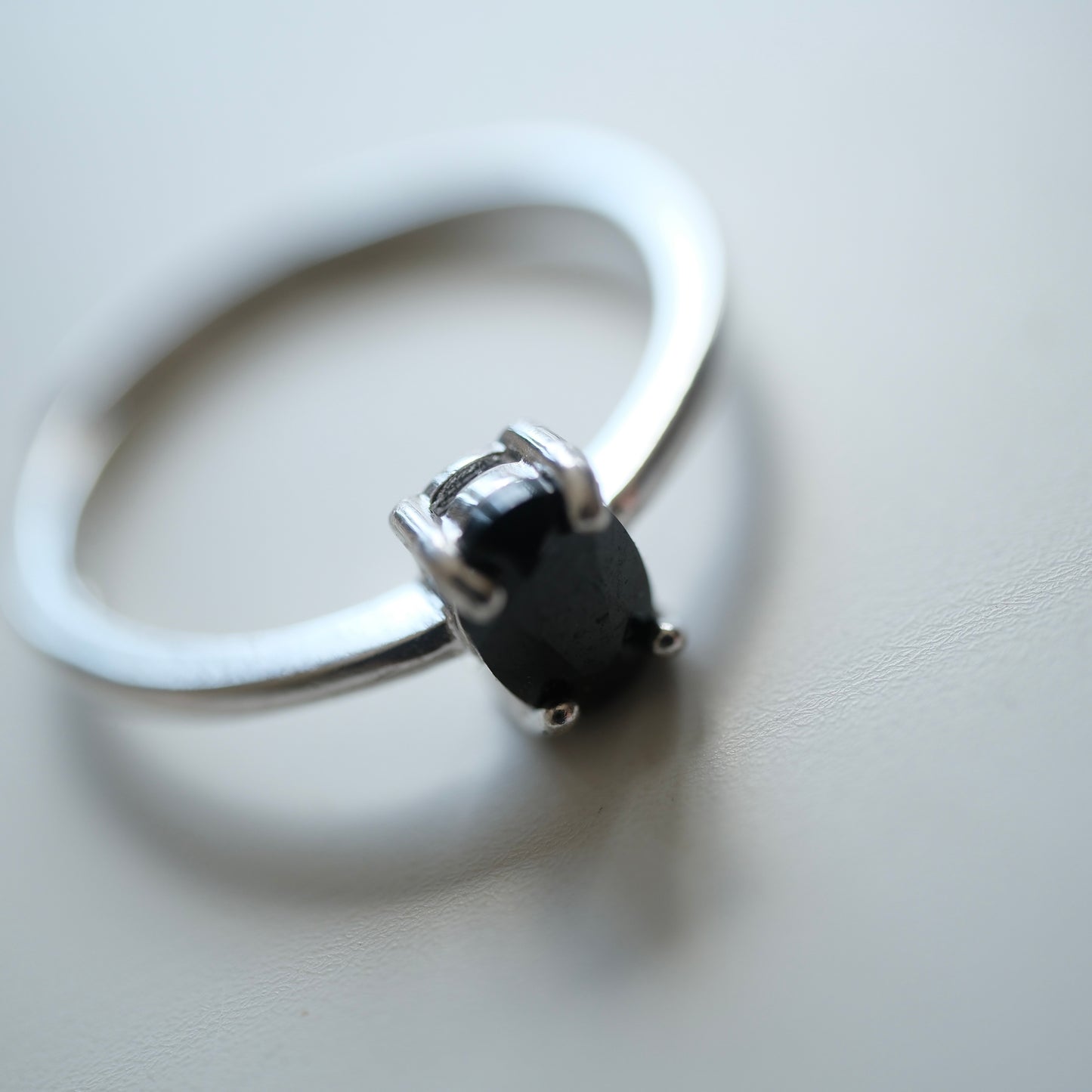 Obsidian S925 Adjustable Ring