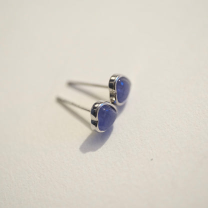 Labradorite Heart S925 Stud Earrings