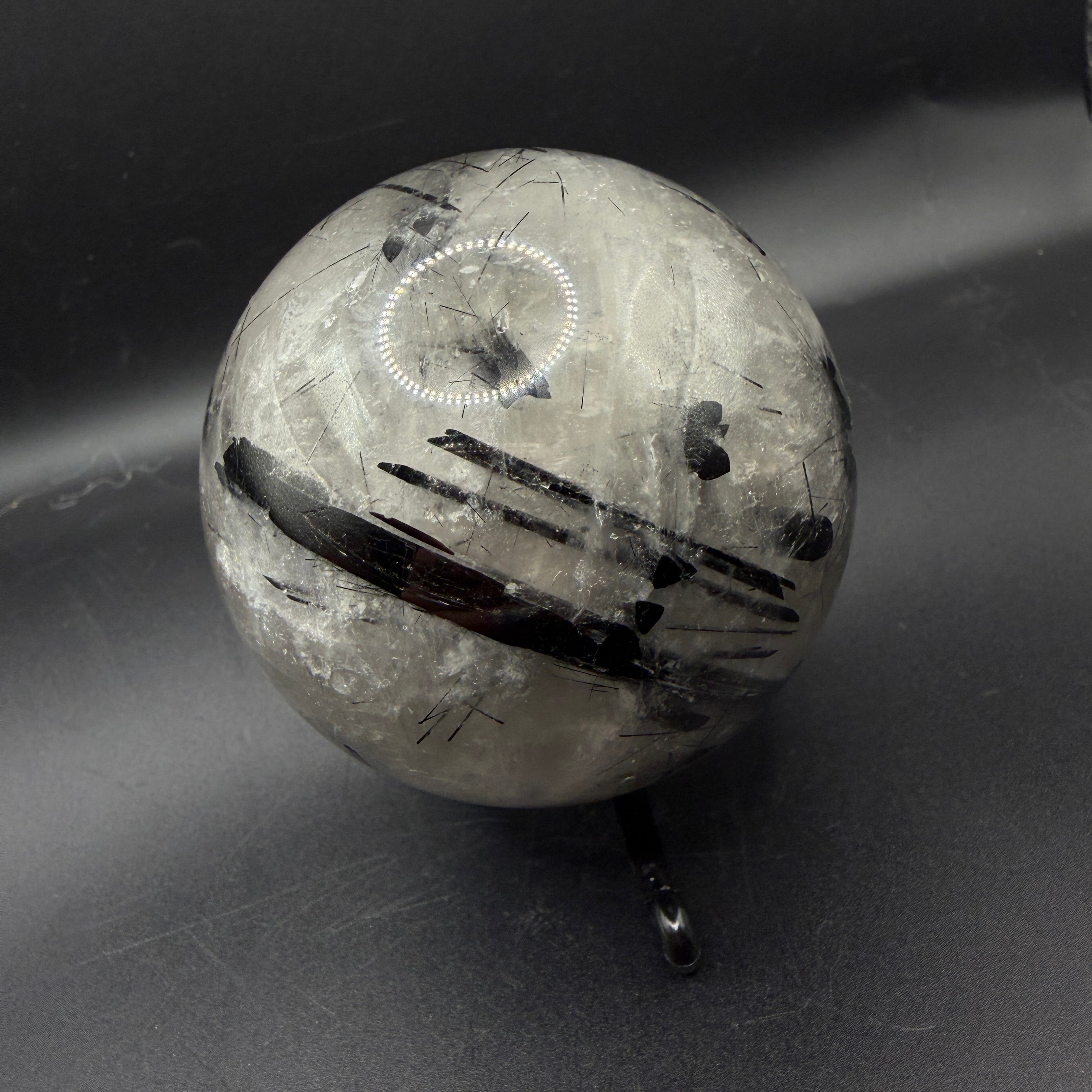 Black Tourmaline in Quartz Sphere Dx22.6cm