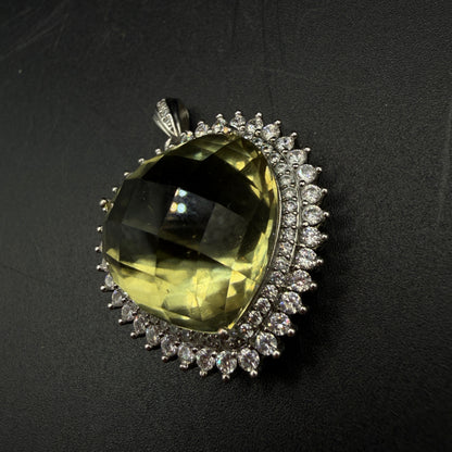 Giant Libyan Desert Glass Heart S925 Certified Necklace