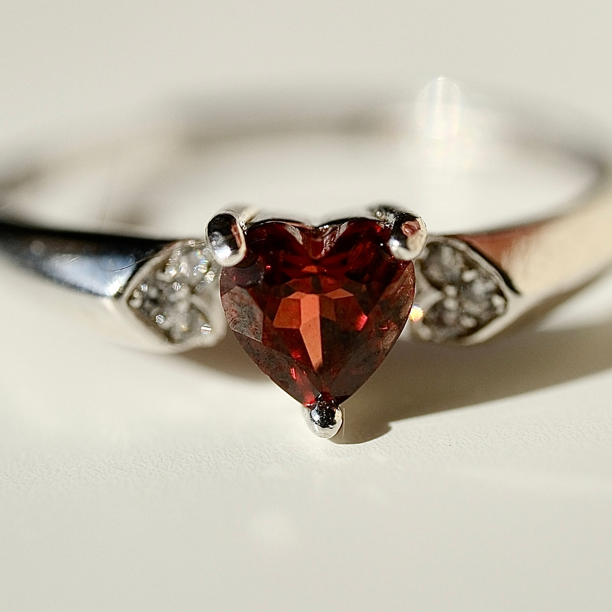 Garnet Heart S925 Adjustable Ring • Courage • Passion • Confidence