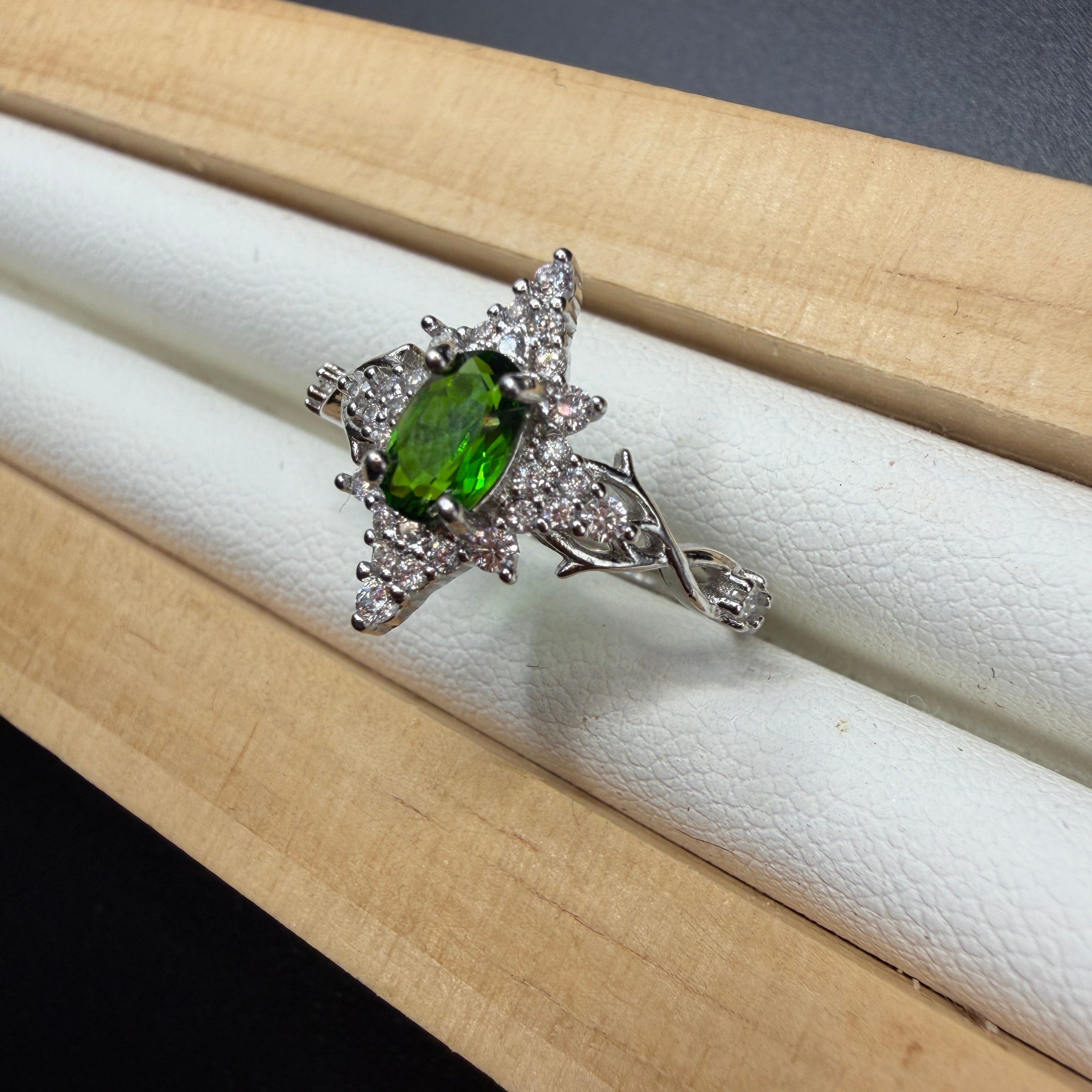 Diopside Star S925 Adjustable Ring