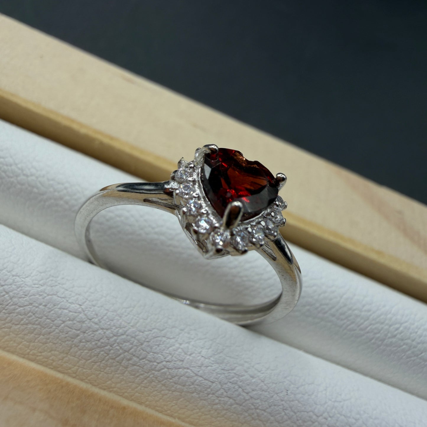 Garnet S925 Adjustable Ring