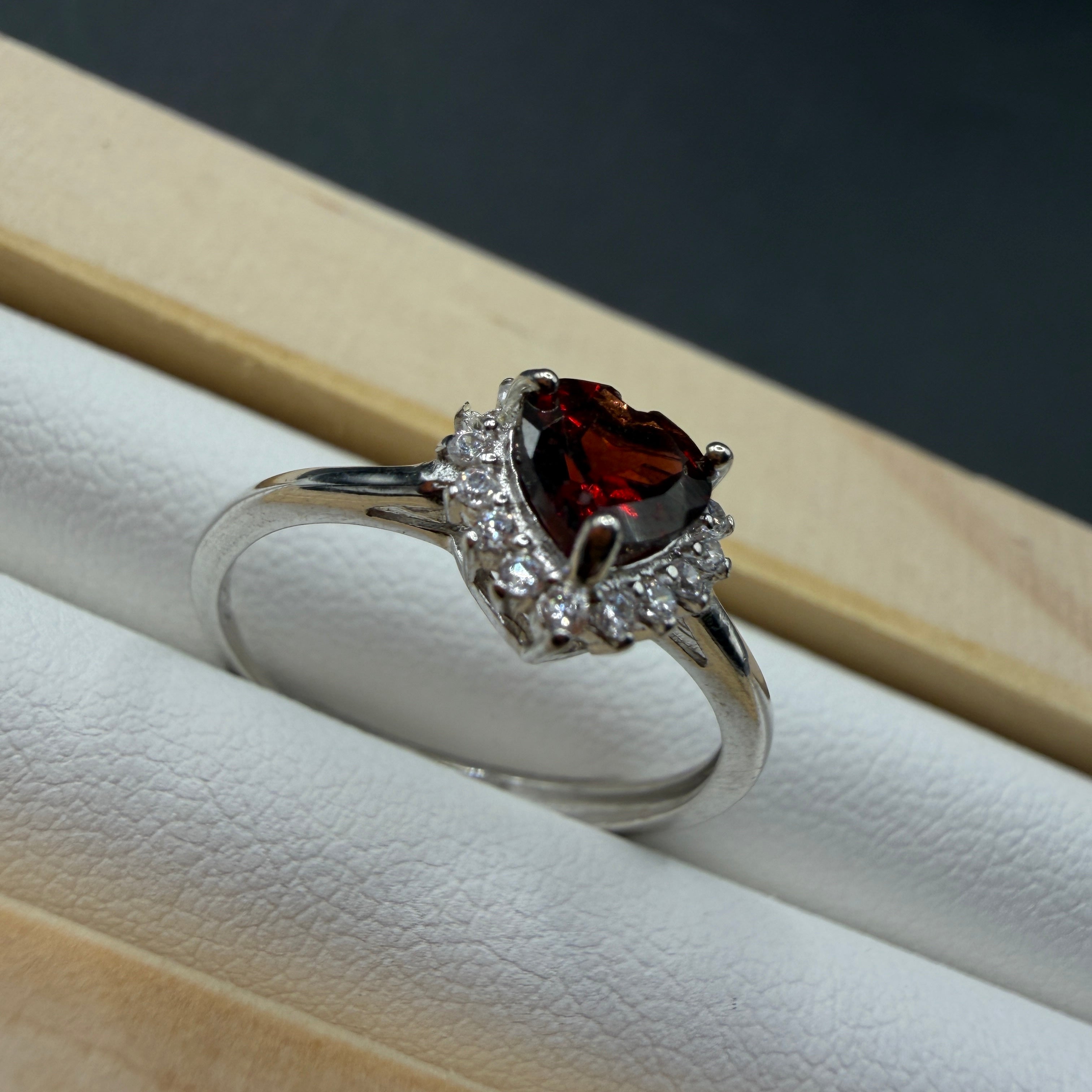 Garnet S925 Adjustable Ring