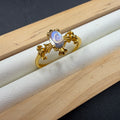 Moonstone S925 Adjustable Gold Played Ring
