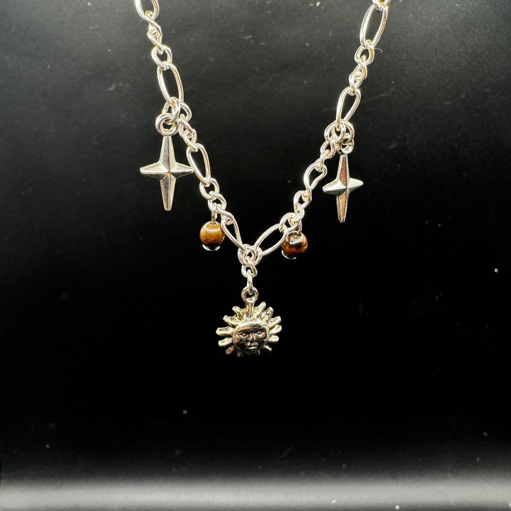 Handmade Sun & Stars Tigers Eye Choker