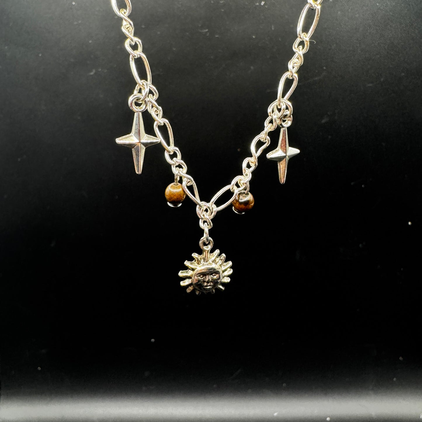 Handmade Sun & Stars Tigers Eye Choker