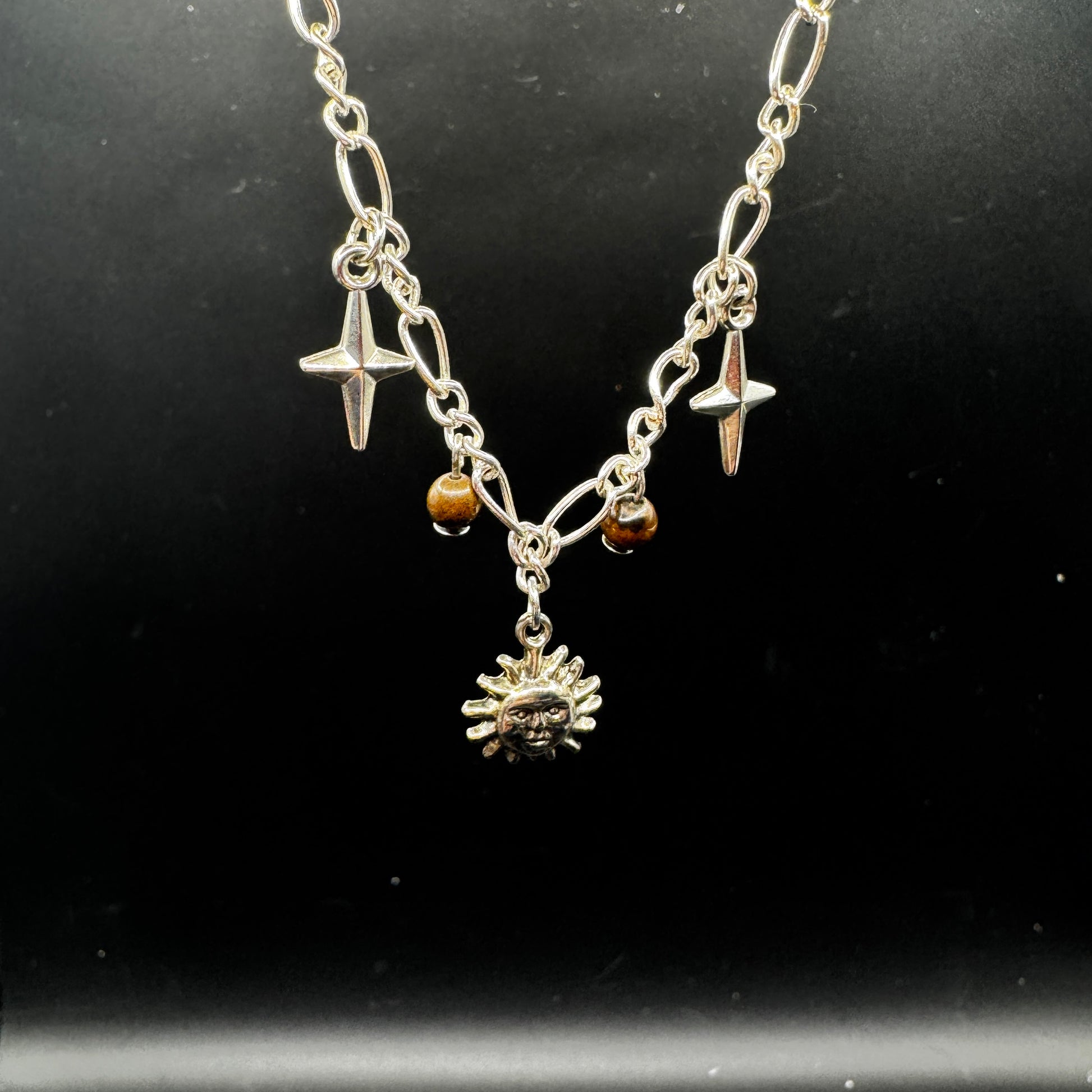 Handmade Sun & Stars Tigers Eye Choker