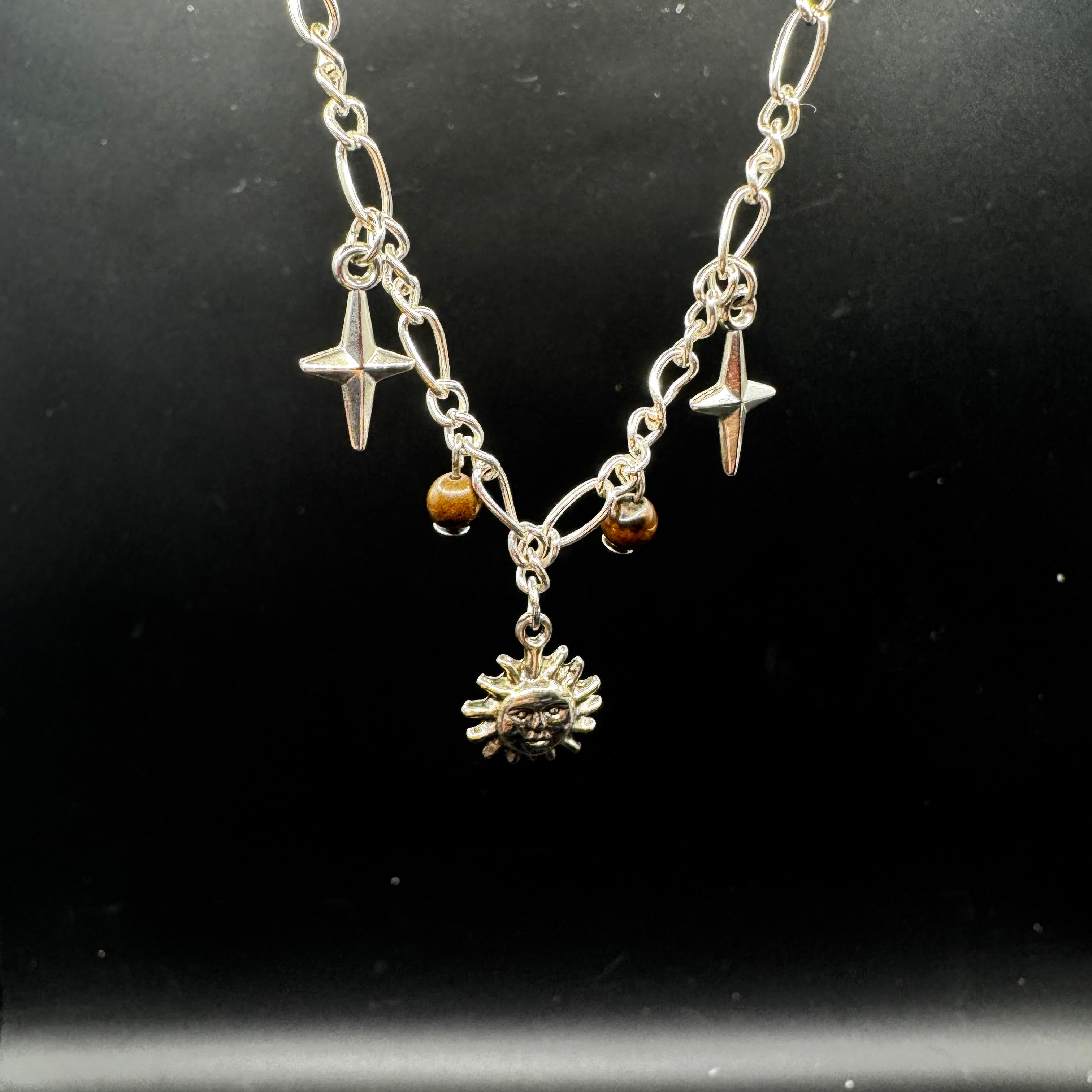 Handmade Sun & Stars Tigers Eye Choker