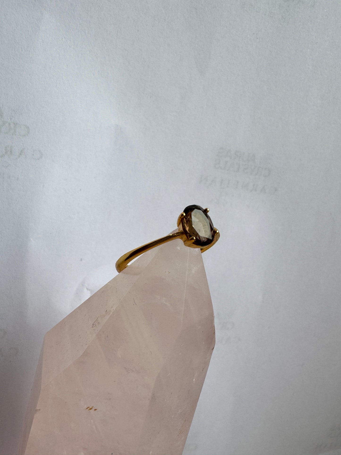 Gold Smokey Quartz Ring