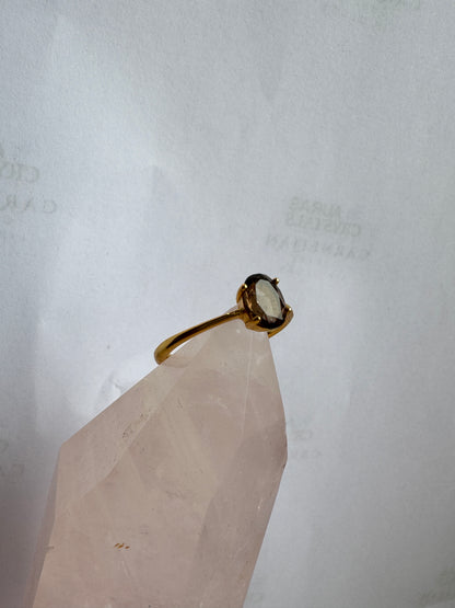 Gold Smokey Quartz Ring