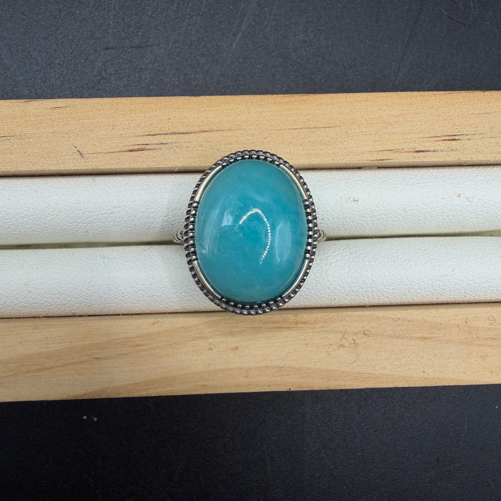 Amazonite S925 Adjustable Ring