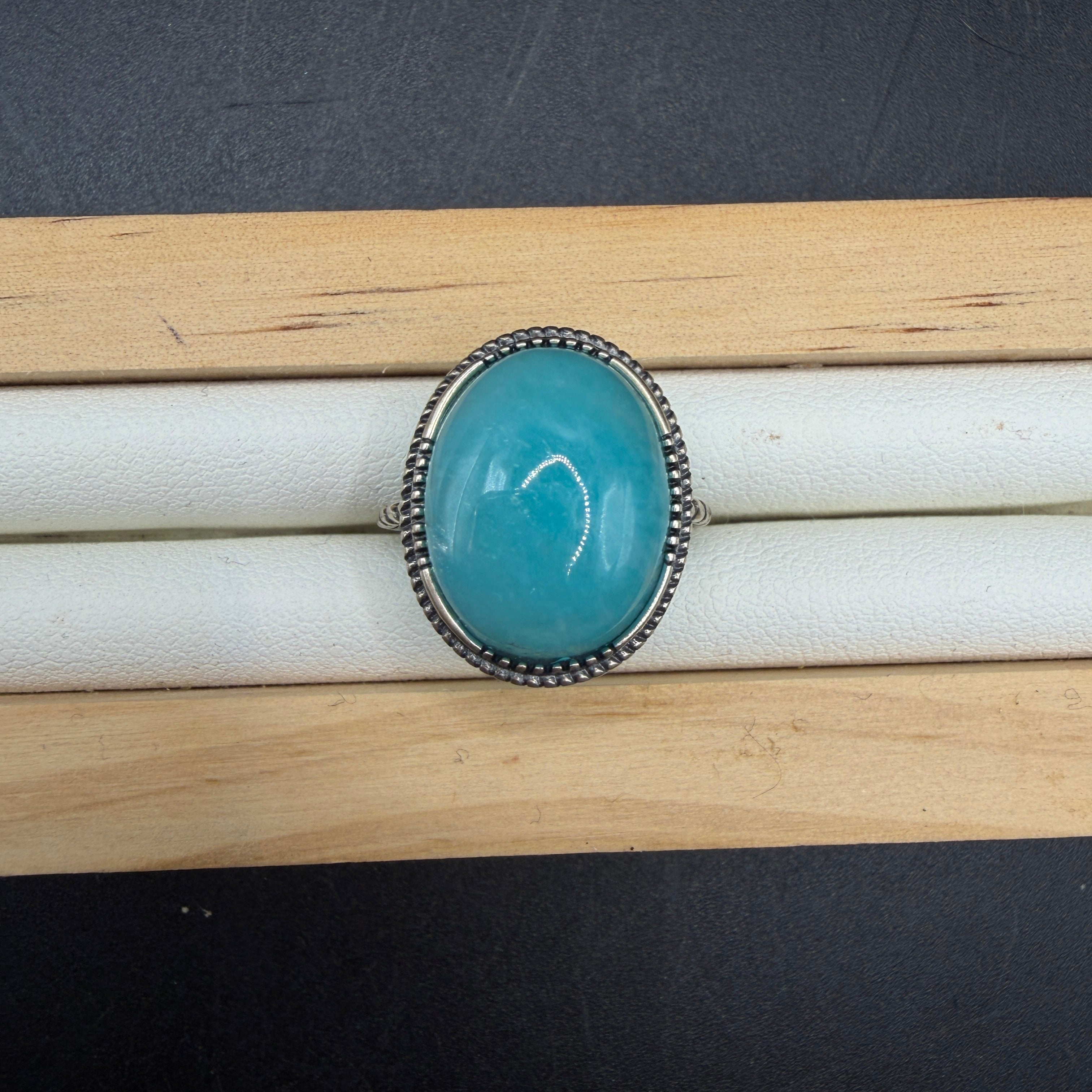 Amazonite S925 Adjustable Ring