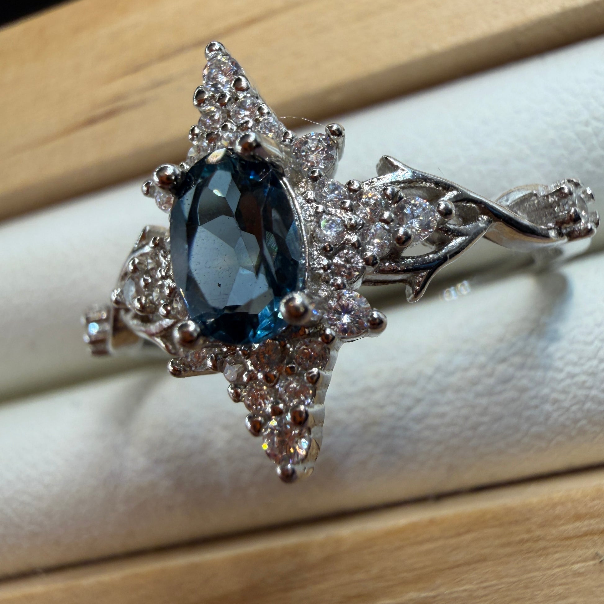 Blue Topaz S925 Adjustable Ring