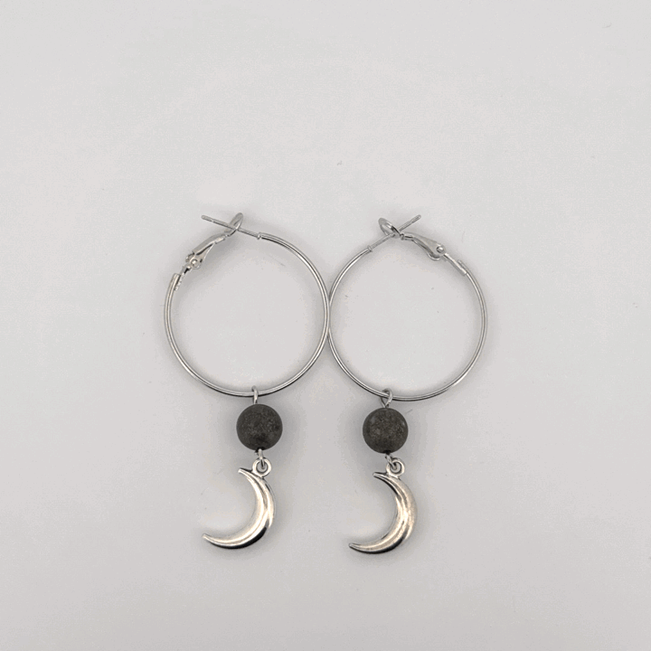 Pyrite Moon Handmade Hoop Earrings