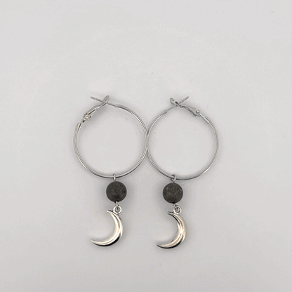 Pyrite Moon Handmade Hoop Earrings