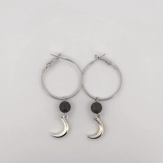 Pyrite Moon Handmade Hoop Earrings