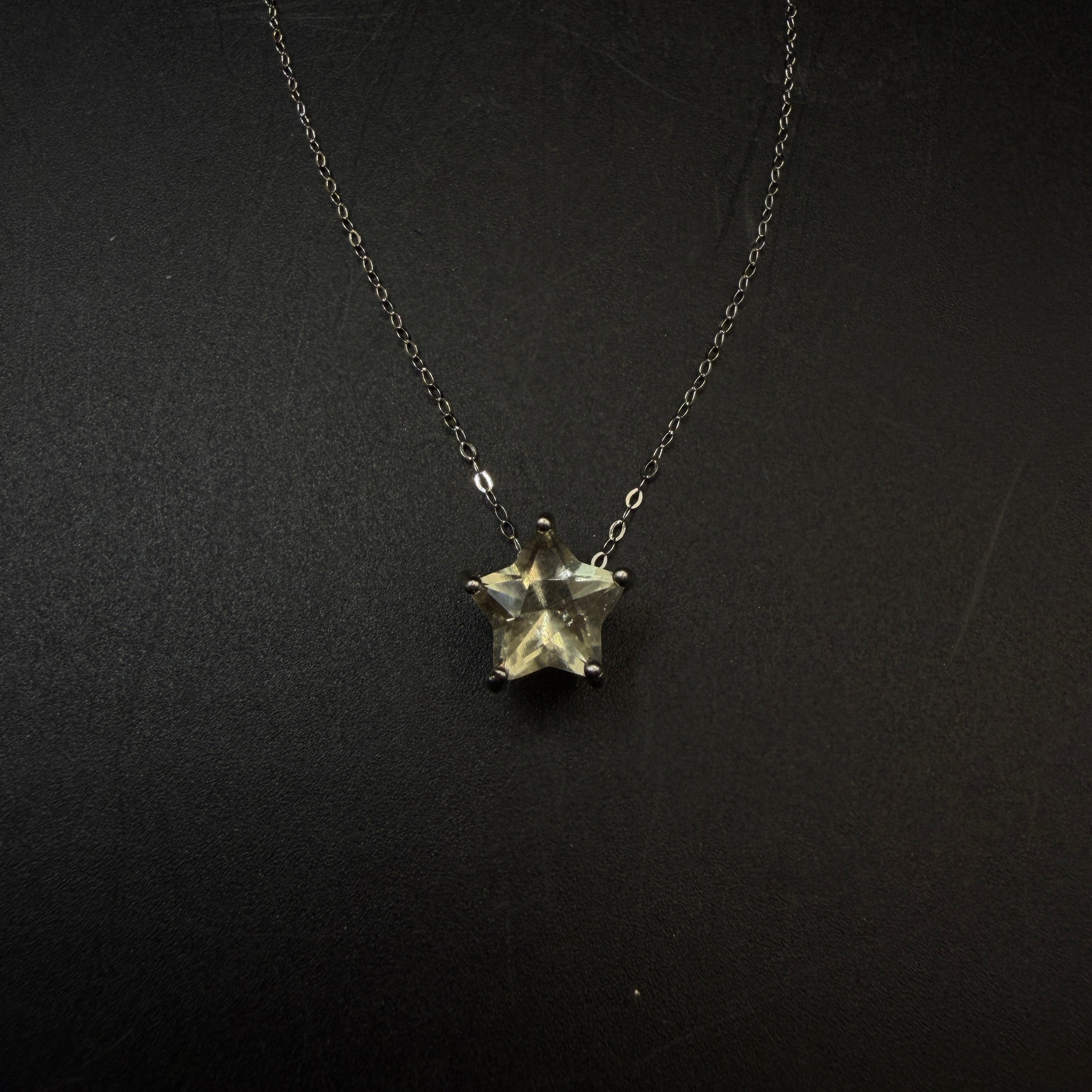 Libyan Desert Glass Star S925 Certified Necklace