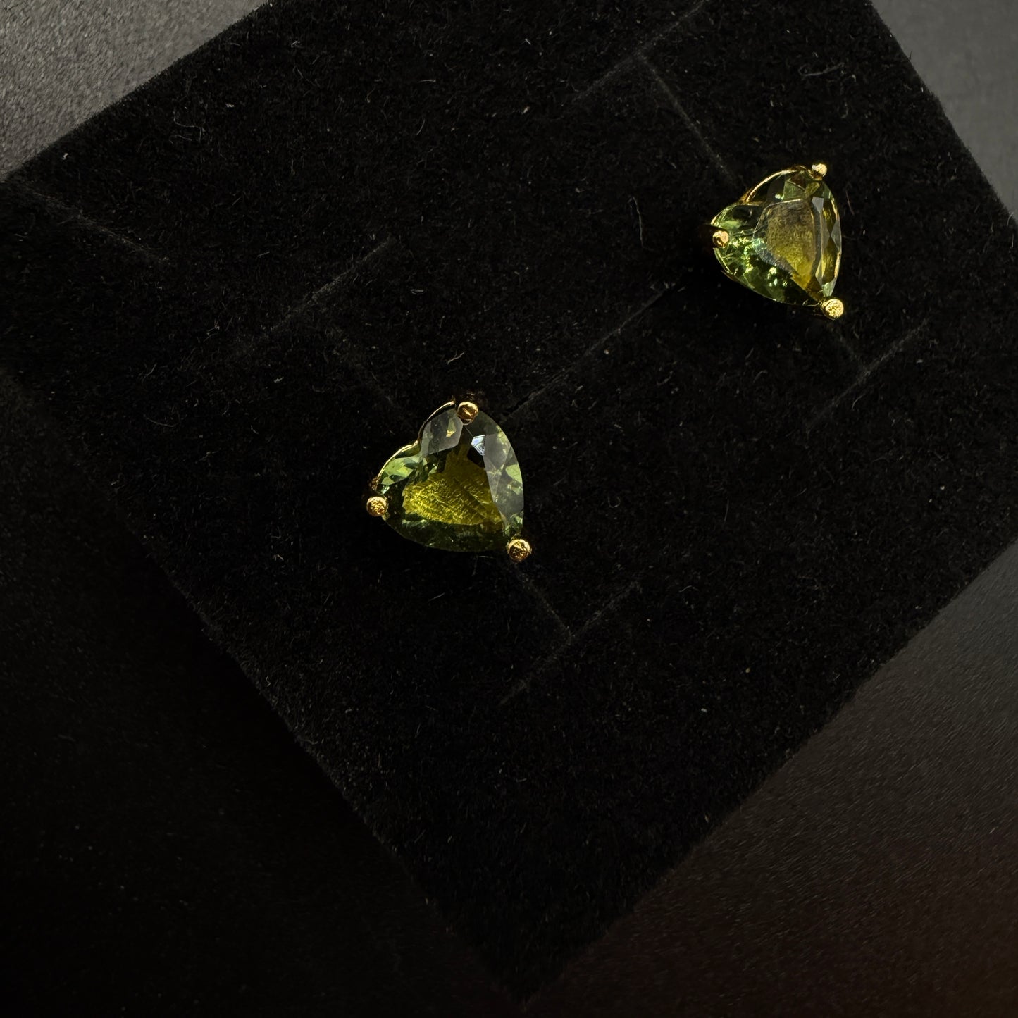 Moldavite Heart S925 Certified Earrings