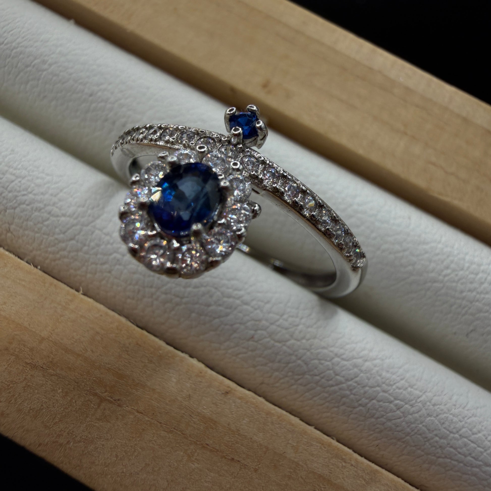 Sapphire S925 Adjustable Ring