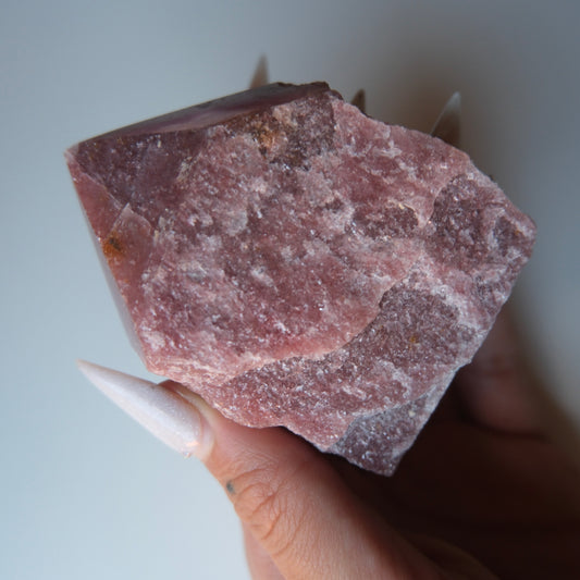 Red Fuschite Half Raw Point