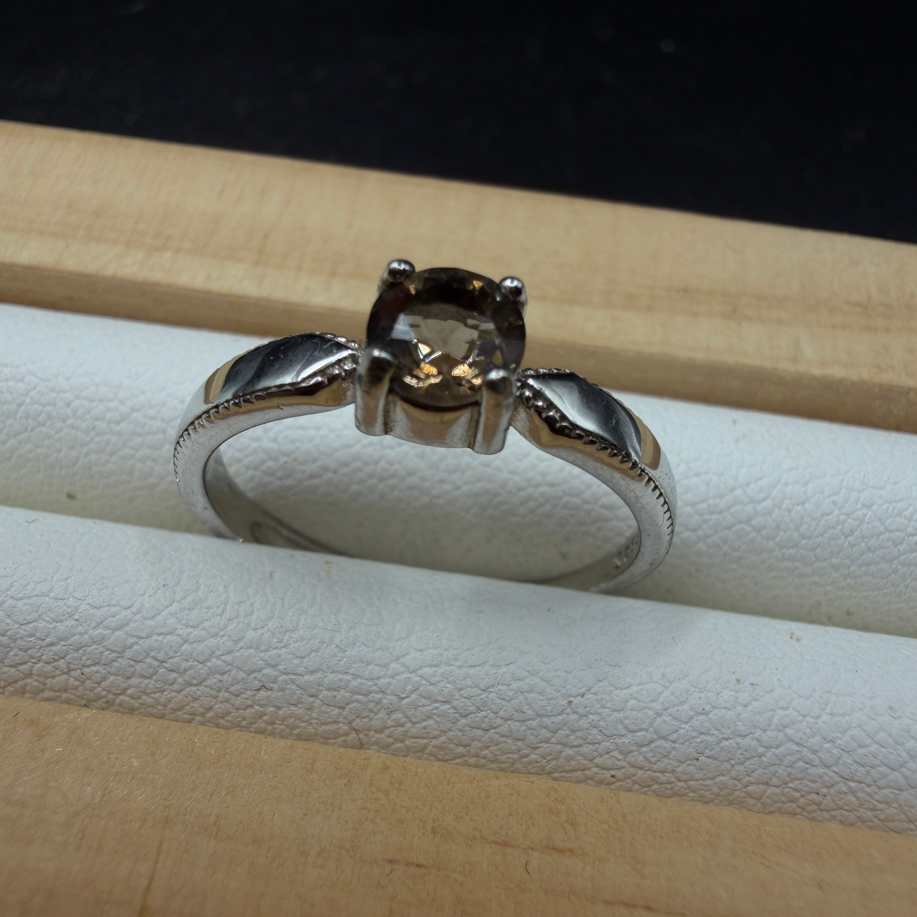 Smokey Quartz S925 Adjustable Ring
