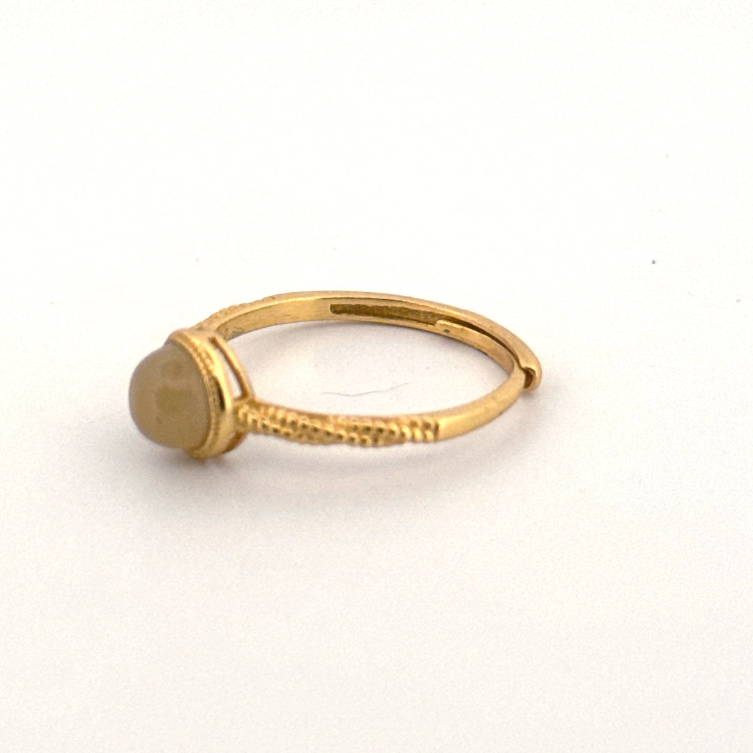 Lemon Calcite S925 Gold Adjustable Ring