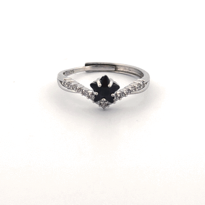 Black Spinel S925 Adjustable Ring