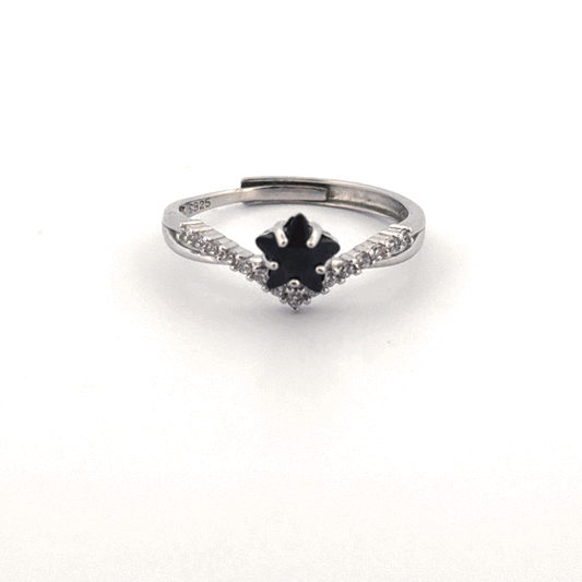 Black Spinel S925 Adjustable Ring