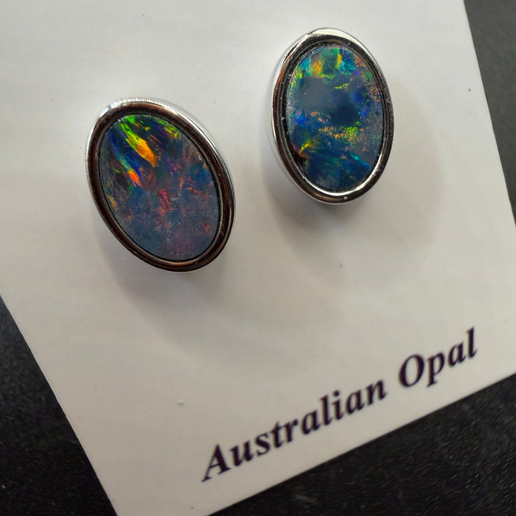 Australian Boulder Opal S925 Earrings