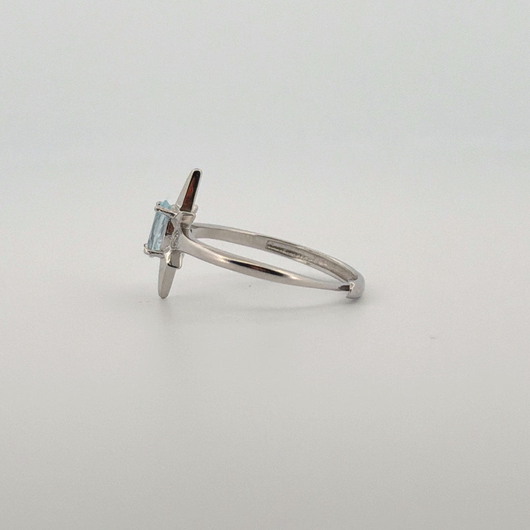 Aquamarine S925 Adjustable Ring