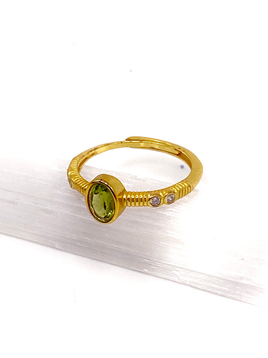 Peridot Ring Gold Coated S925