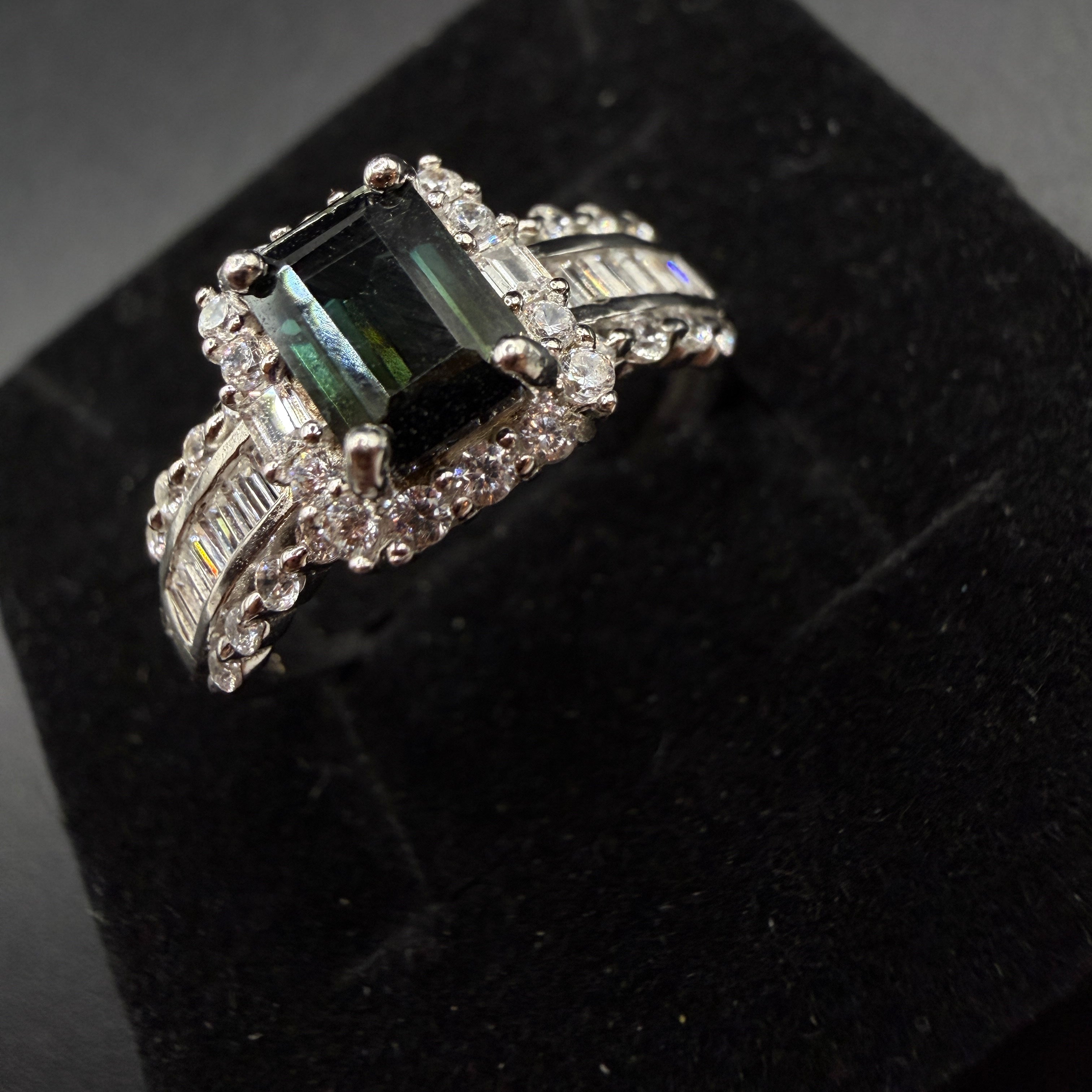 Green Tourmaline S925 Certified Adjustable Ring