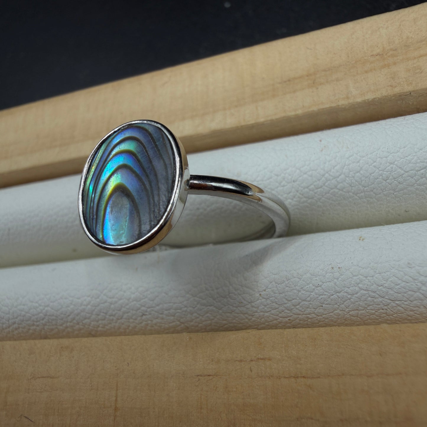 Abalone Shell S925 Adjustable Ring