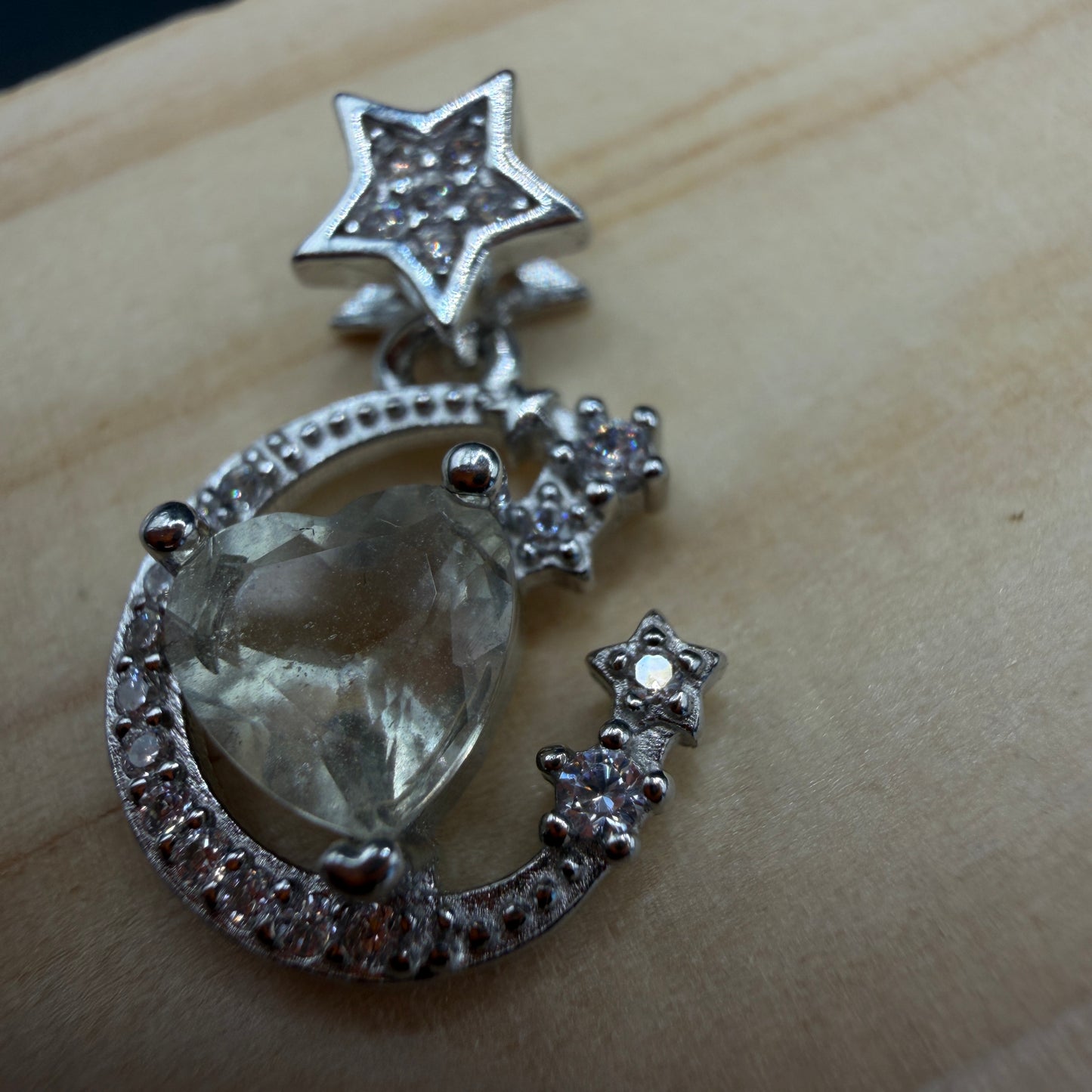 Libyan Desert Glass Moon and Star S925 Certified Necklace