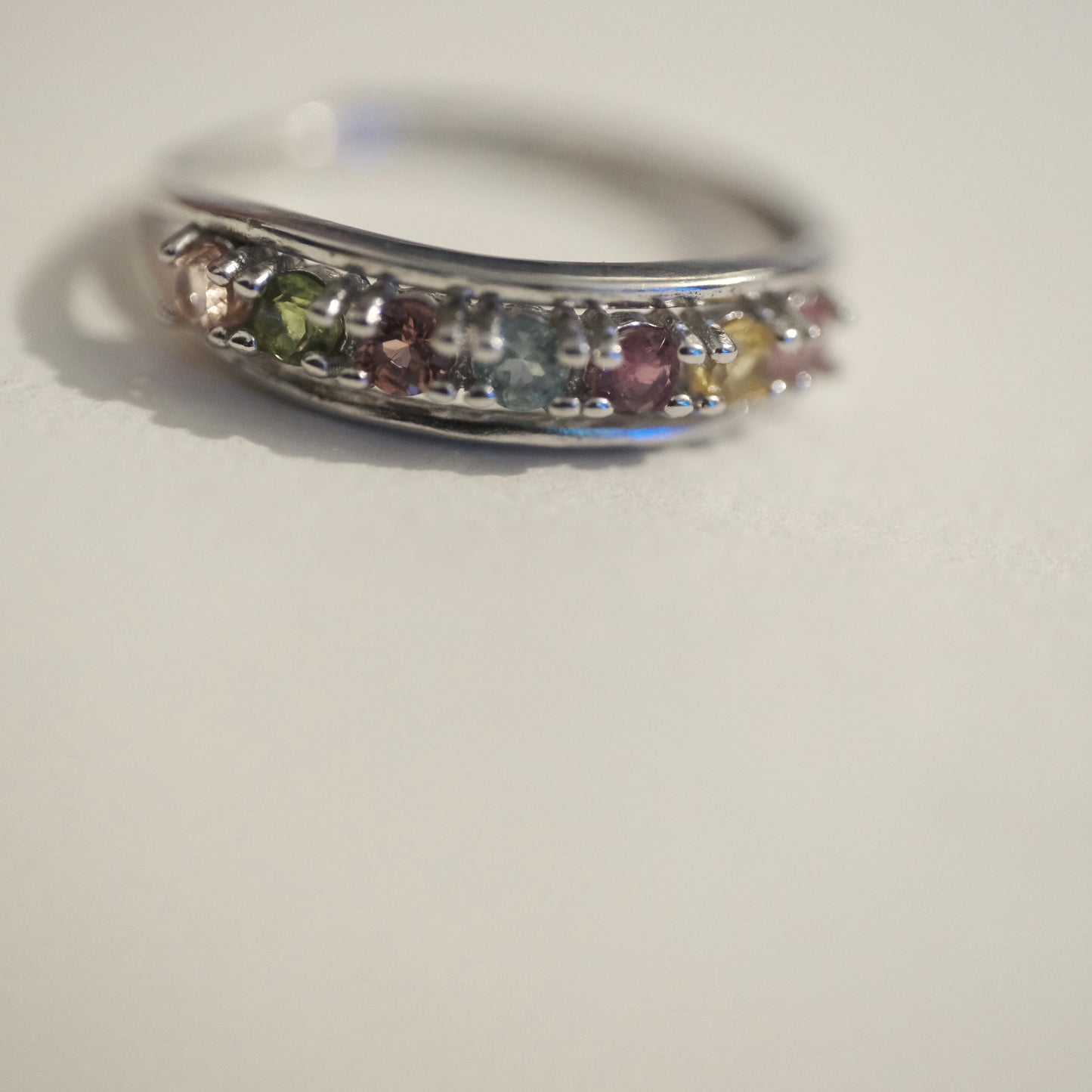Rainbow Tourmaline S925 Adjustable Ring