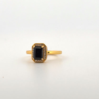 Black Spinel S925 Adjustable Ring