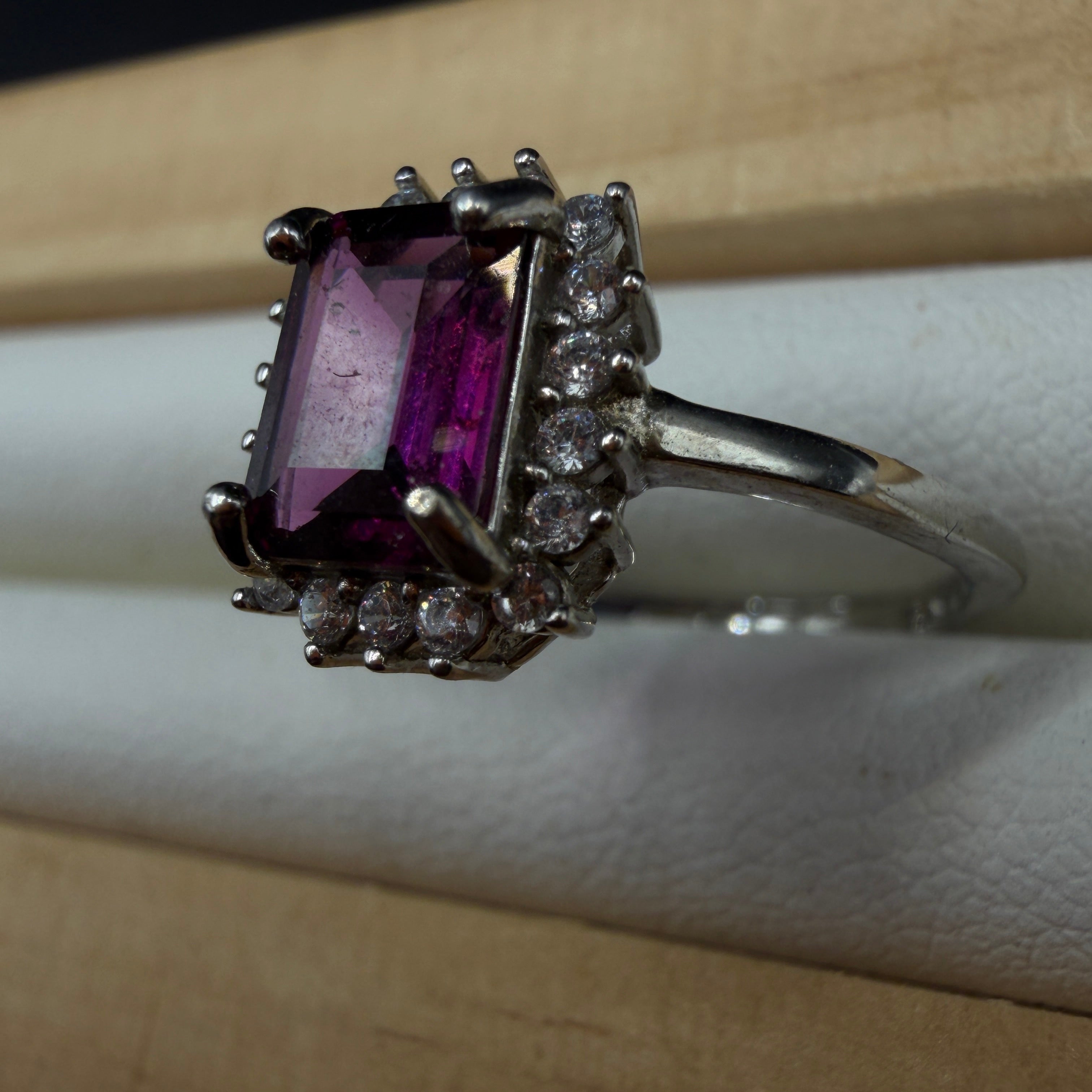 Rhodolite Garnet S925 Adjustable Ring