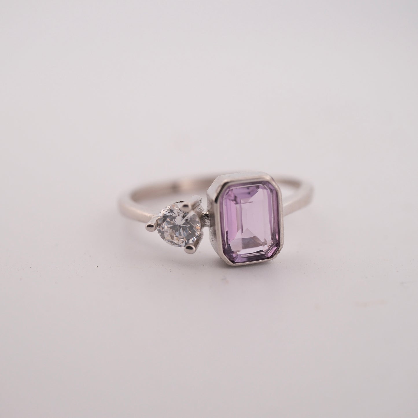 Clear Quartz and Amethyst S925 Adjustable