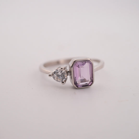 Clear Quartz and Amethyst S925 Adjustable