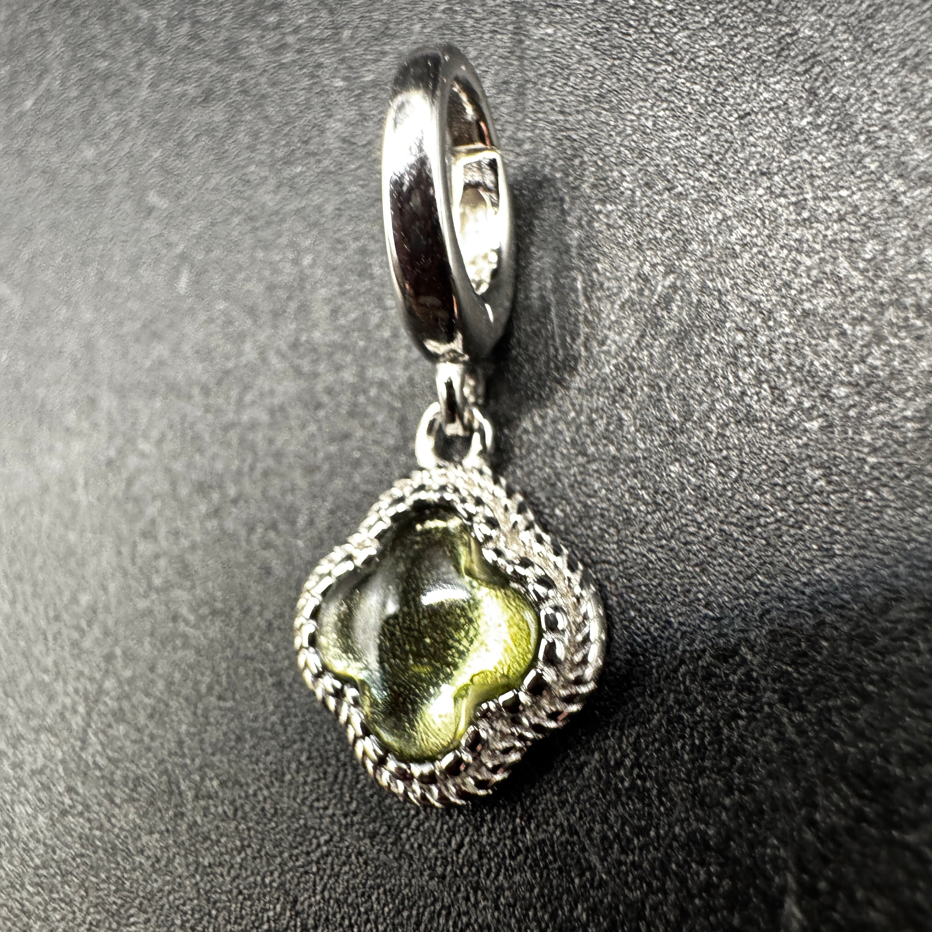 Moldavite Clover Certified S925 Necklace