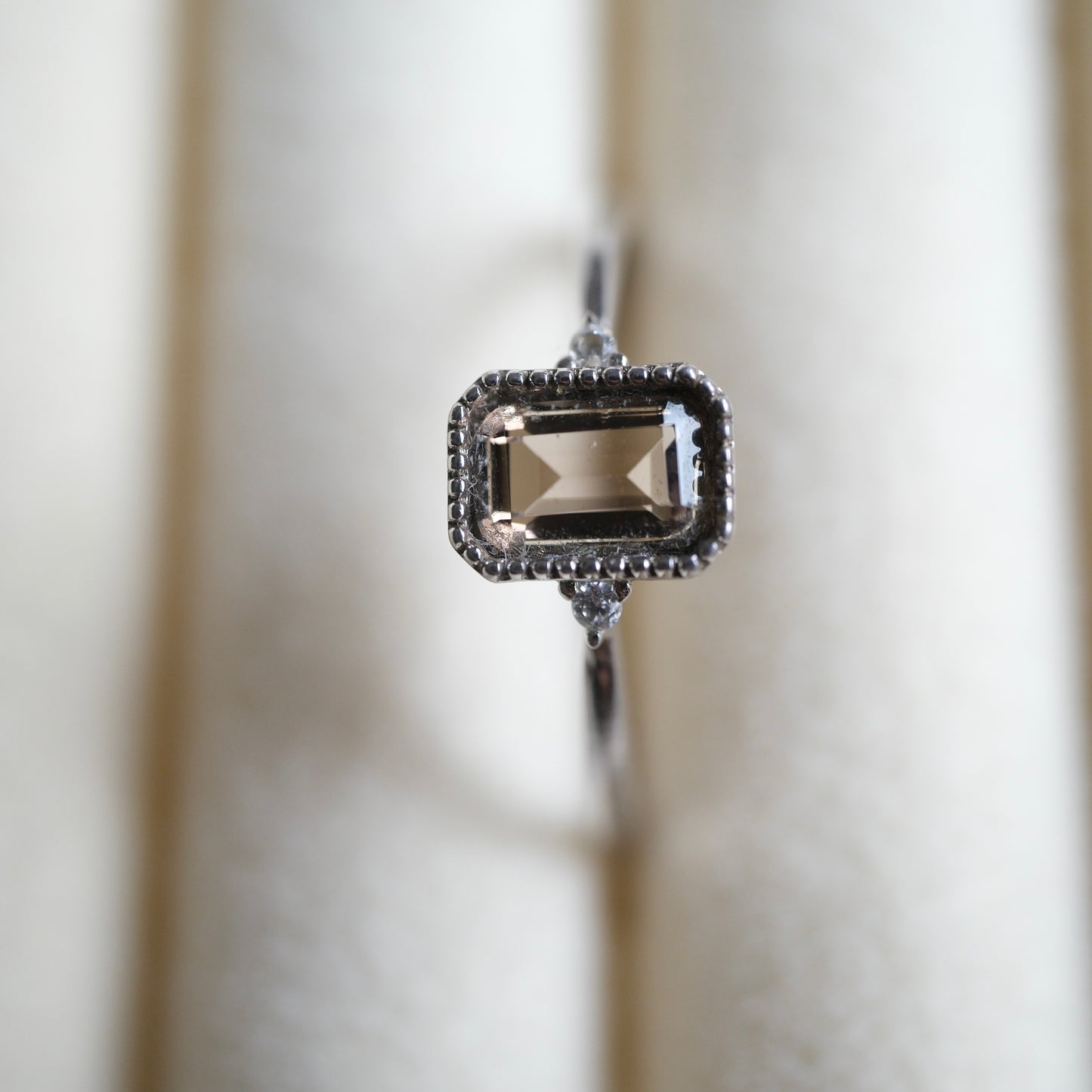 Smokey Quartz S925 Adjustable Ring