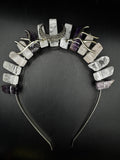 Amethyst and Rose Quartz Crystal Crown