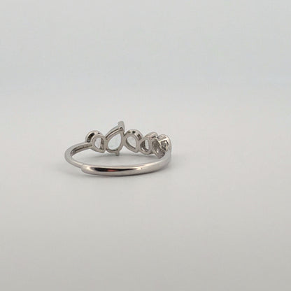 Clear Quartz and Aquamarine S925 Adjustable Ring
