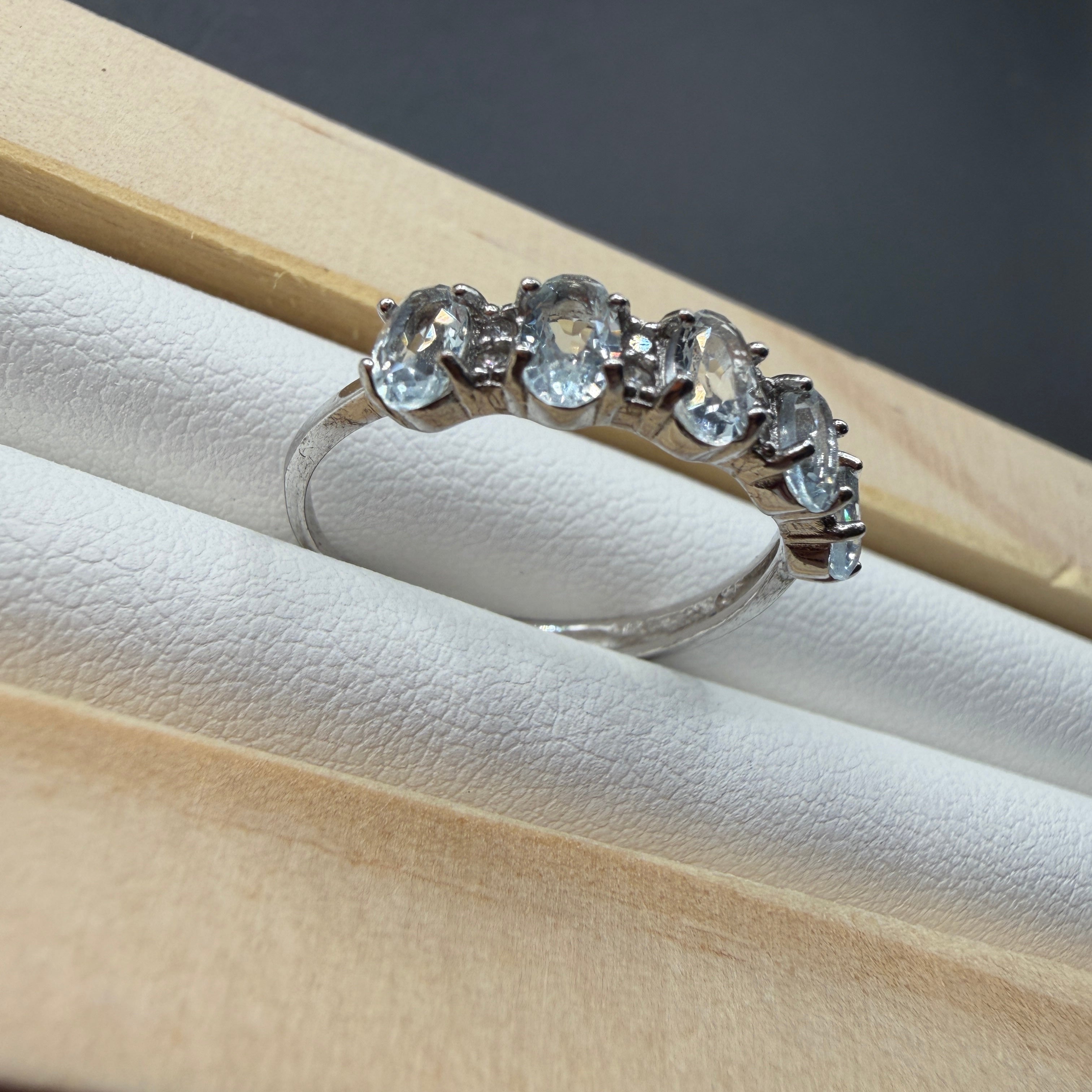 Aquamarine S925 Adjustable Ring