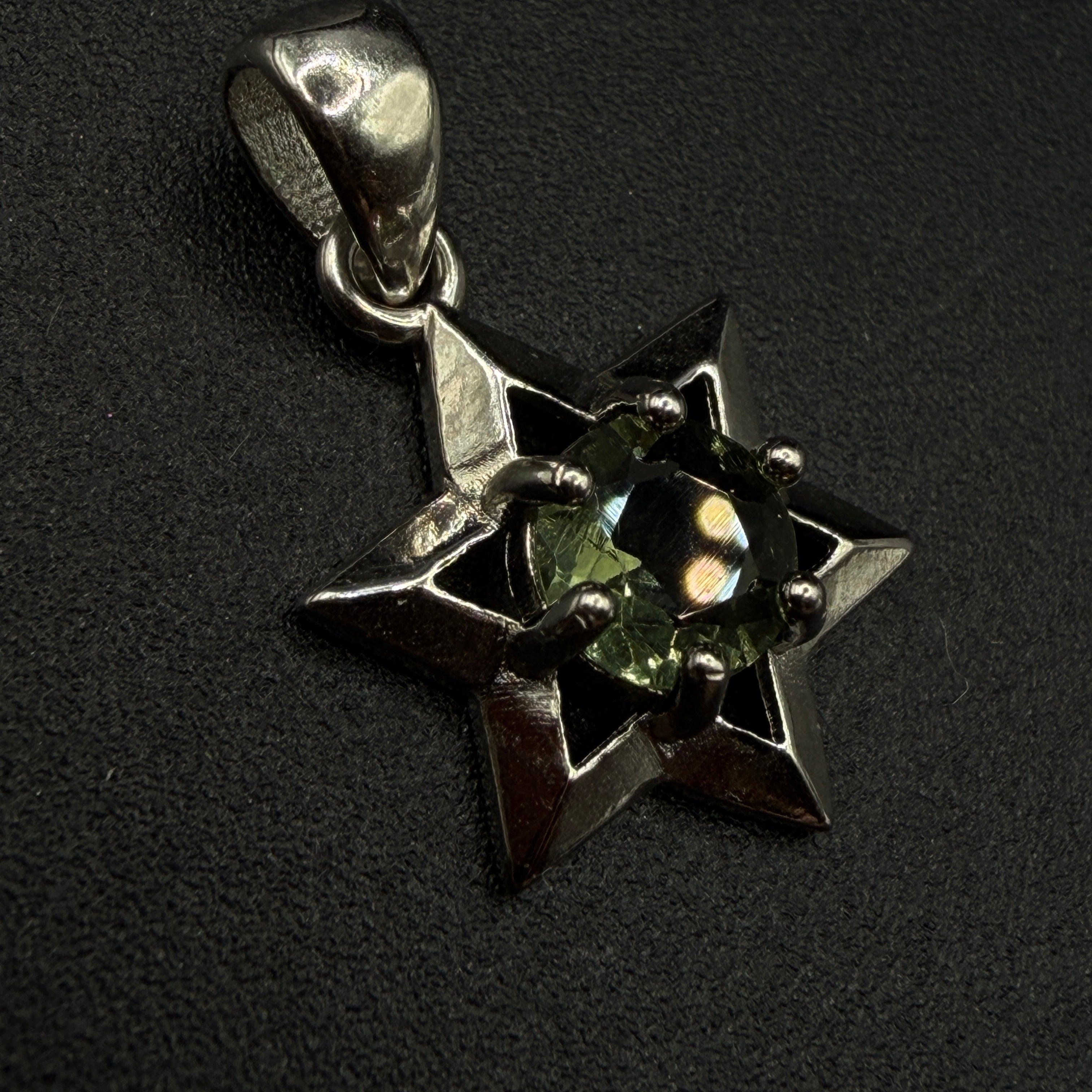 Moldavite Star Certified S925 Necklace